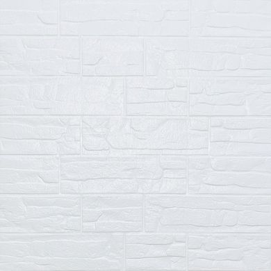 Самоклеюча 3D панель біла рвана цегла 700х770х5мм (155) (SW-00000484)