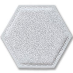 Декоративний самоклеючий шестикутник під шкіру білий 200x230х8мм (SW-00000740)