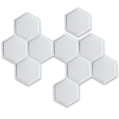 Декоративный самоклеящийся шестиугольник под кожу белый 200x230х8мм (SW-00000740)