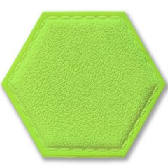 Декоративний самоклеючий шестикутник під шкіру зелений 200x230х8мм (SW-00000742)