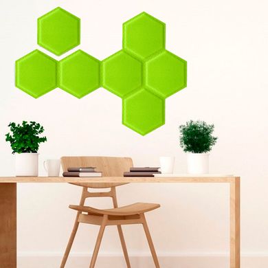 Декоративный самоклеящийся шестиугольник под кожу зеленый 200x230х8мм (SW-00000742)