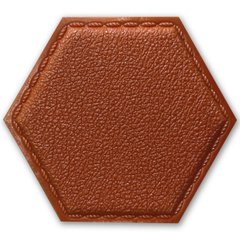 Декоративный самоклеящийся шестиугольник под кожу оранжевый 200x230х8мм (SW-00000743)