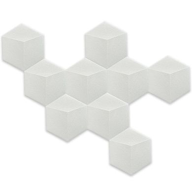 Декоративний самоклеючий шестикутник 3D білий 200x230х5мм (SW-00000744)