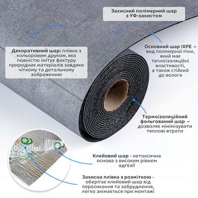 Напольное виниловое самоклеющееся покрытие в рулоне 3000*600*1,5мм SW-00001823, Рулон, 3000х600мм