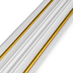 Плинтус РР самоклеющийся белый с золотой полоской 2300*140*4мм (D) SW-00001812, 4 mm