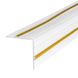 Плинтус РР самоклеющийся белый с золотой полоской 2300*140*4мм (D) SW-00001812, 4 mm