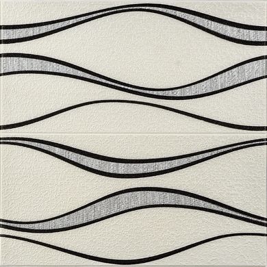 Самоклеюча декоративна 3D панель білі хвилі 700x700x5мм (195) (SW-00000767)