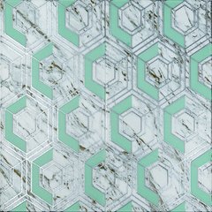 Панель стеновая 3D 700х770х4мм серо-зеленые соты мрамор (D) SW-00002006, 4 мм