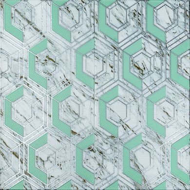 Панель стеновая 3D 700х770х4мм серо-зеленые соты мрамор (D) SW-00002006, 4 мм