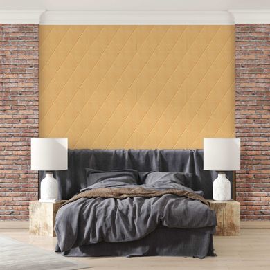 Самоклеющаяся декоративная потолочно-стеновая 3D панель Ромб под кожу 700*700*5mm BEIGE SW-00001881, 5 мм