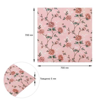 Самоклеюча декоративна 3D панель рожеві троянди 700x700x5мм (432) (SW-00000763)