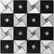 Самоклеюча алюмінієва плитка чорно-срібна зі стразами 300х300х3мм SW-00001773 (D), 3 мм