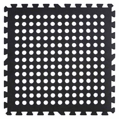 Пол пазл - модульное напольное покрытие с отверстиями черное 625x625x10мм (SW-00000660)
