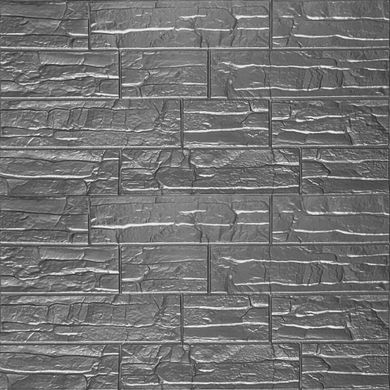 Самоклеюча 3D панель срібна рвана цегла 700х770х5мм (156) (SW-00000751)