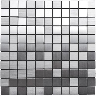 Самоклеюча алюмінієва плитка срібна мозаїка 300х300х3мм SW-00001167