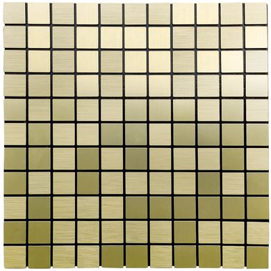 Самоклеюча алюмінієва плитка зелене золото мозаїка 300х300х3мм SW-00001168