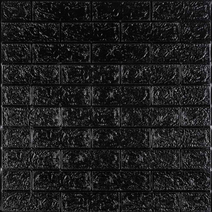3D панель самоклеюча 700х770х5мм цегла Чорний (019-5) SW-00000151